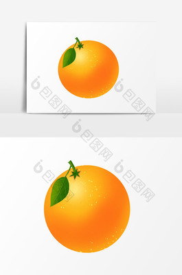 卡通手绘橙色系水果橙子