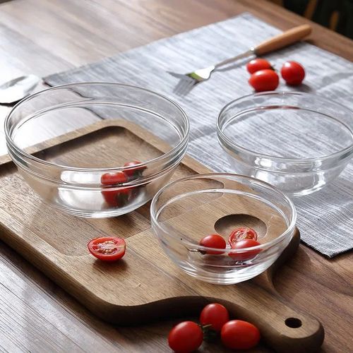 批发透明玻璃碗家用甜品水果沙拉碗大号水果吃饭小餐具泡面碗工厂